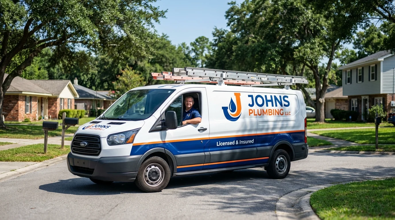 Johns Plumbing LLC service van in Sulphur, OK