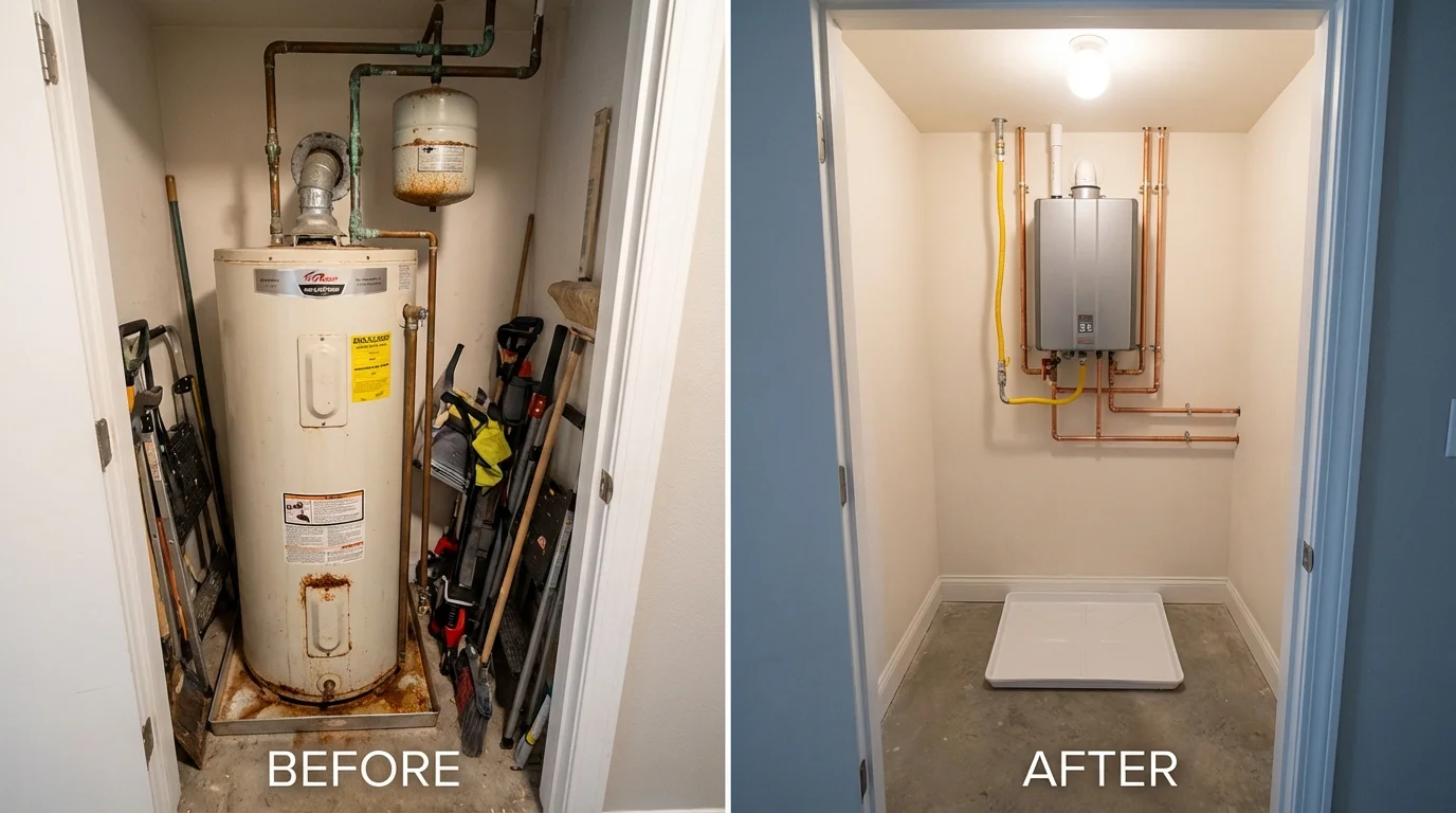Tank water heater versus wall-mounted tankless unit comparison for Sulphur, OK homeowners